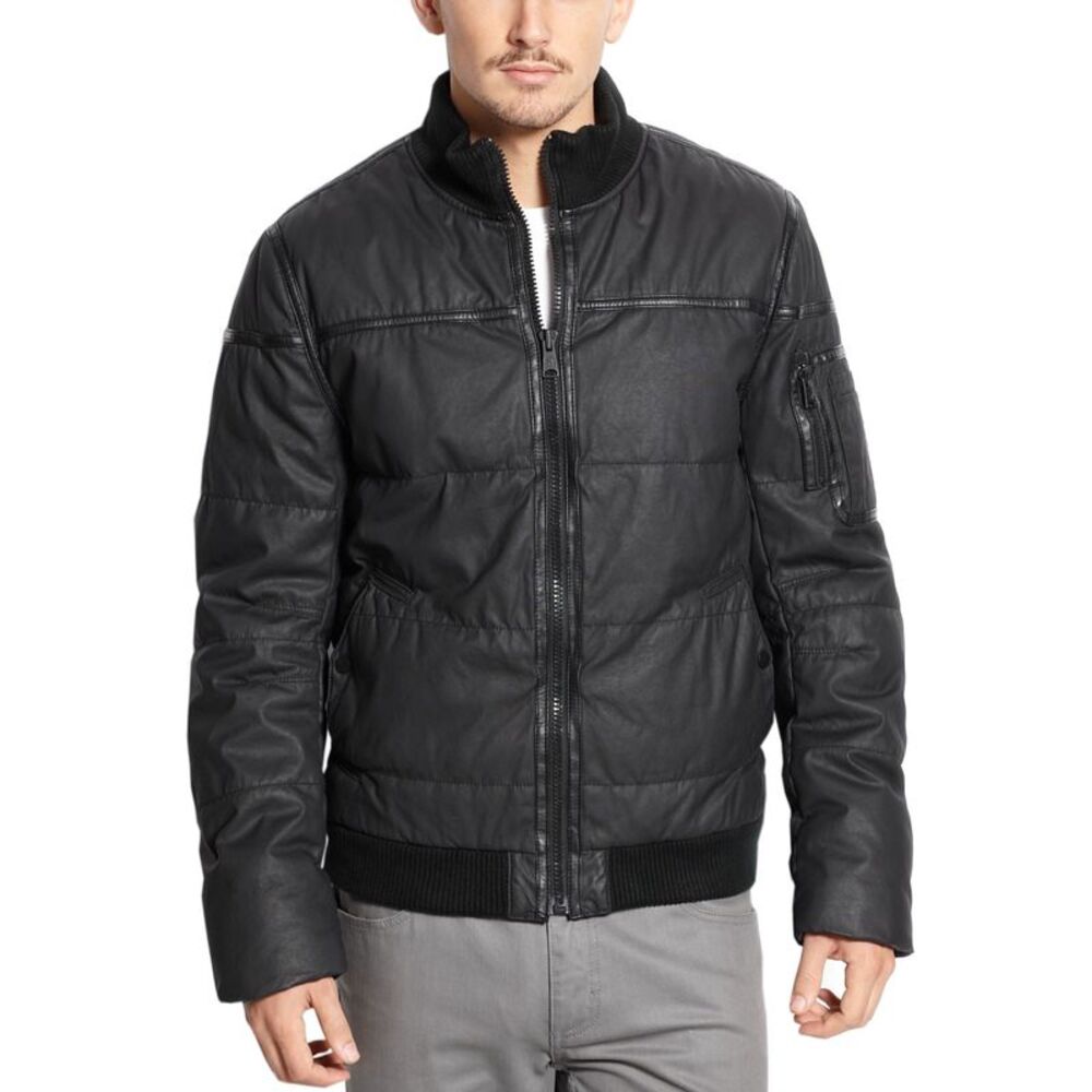 Rogue State Mens Sherpa-Lined Bomber Jacket X-Large Black  - NWT $198